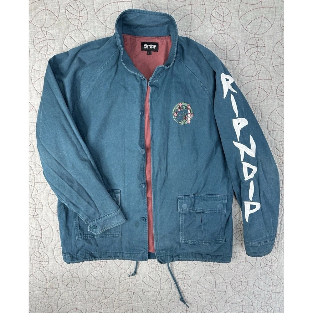RIPNDIP Warrior Button Front Cotton‎ Blazer Jacket Embroidered Sleeve / Men's L